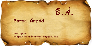 Barsi Árpád névjegykártya